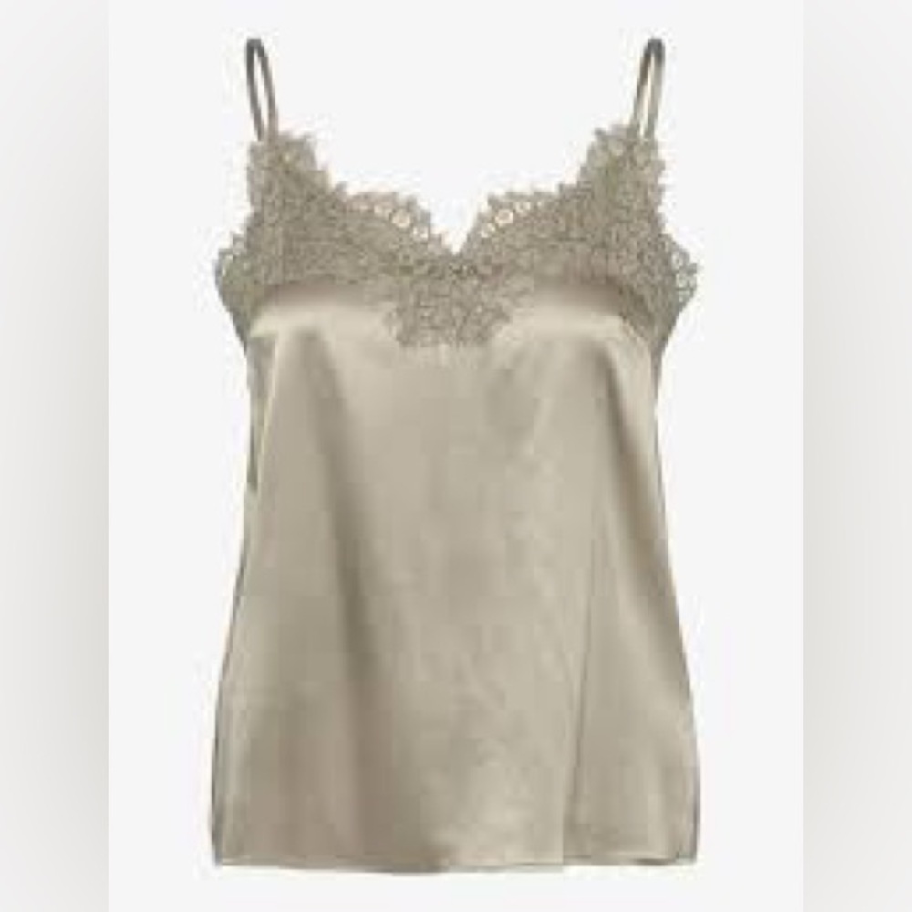 PRIMARK V-NECK LACE TRIMMED CAMISOLE TOP - GREEN SIZE 2XL (NEW WITH TAGS) A16
